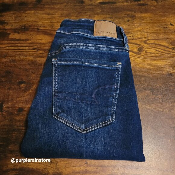 American Eagle Jeans 2 R Jegging Low Rise Next Level Stretch Dark Wash Denim - Picture 3 of 13